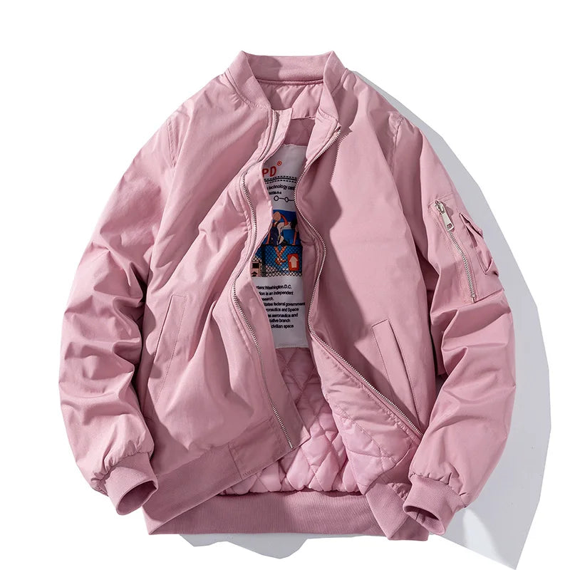 Starboy Studios™  all year round taffy pink leather Bomber Jacket