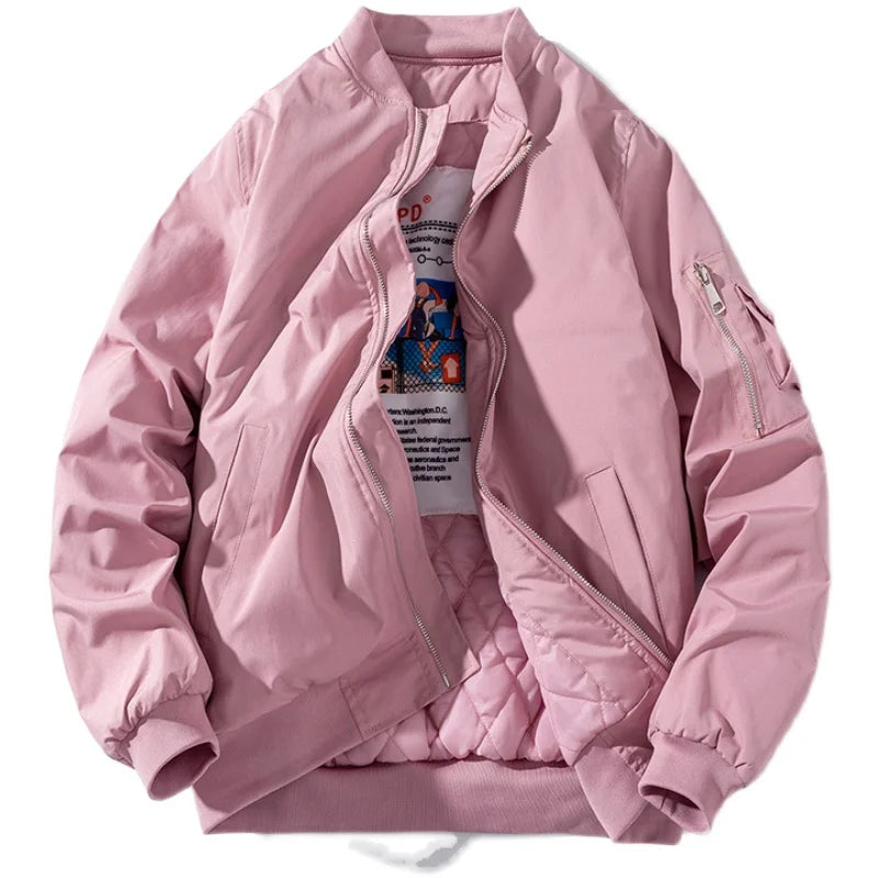 Starboy Studios™  all year round taffy pink leather Bomber Jacket