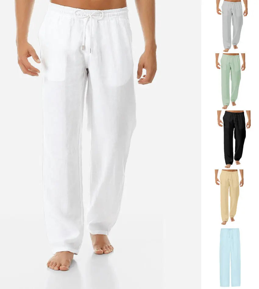 Starboy Studios™ lightweight white linen trousers